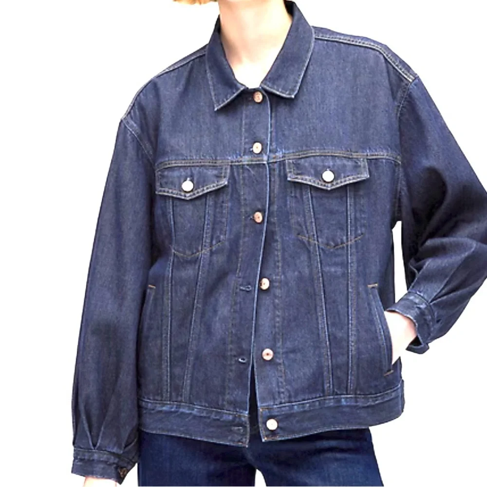 GAP Oversized Balloon Sleeve Blue Jean Jacket - Picture 12 of 12